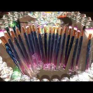 Unicorn colored makeup brush set